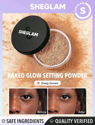 SHEGLAM Baked Glow Setting Powder - Cappuccino Oil Control Loose Setting Powder 