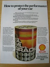 CARTEL DE COCHE SHELL SUPER MULTIGRADO CON PROTECCIÓN DE ACEITE MARCO LISTO PARA ANUNCIOS ARCHIVO TAMAÑO A4 Q