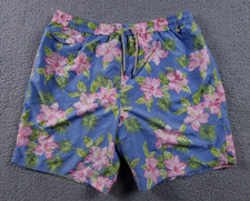 Polo Ralph Lauren Tropical Floral Print Pink Blue Swim Trunks Shorts Sz XLT