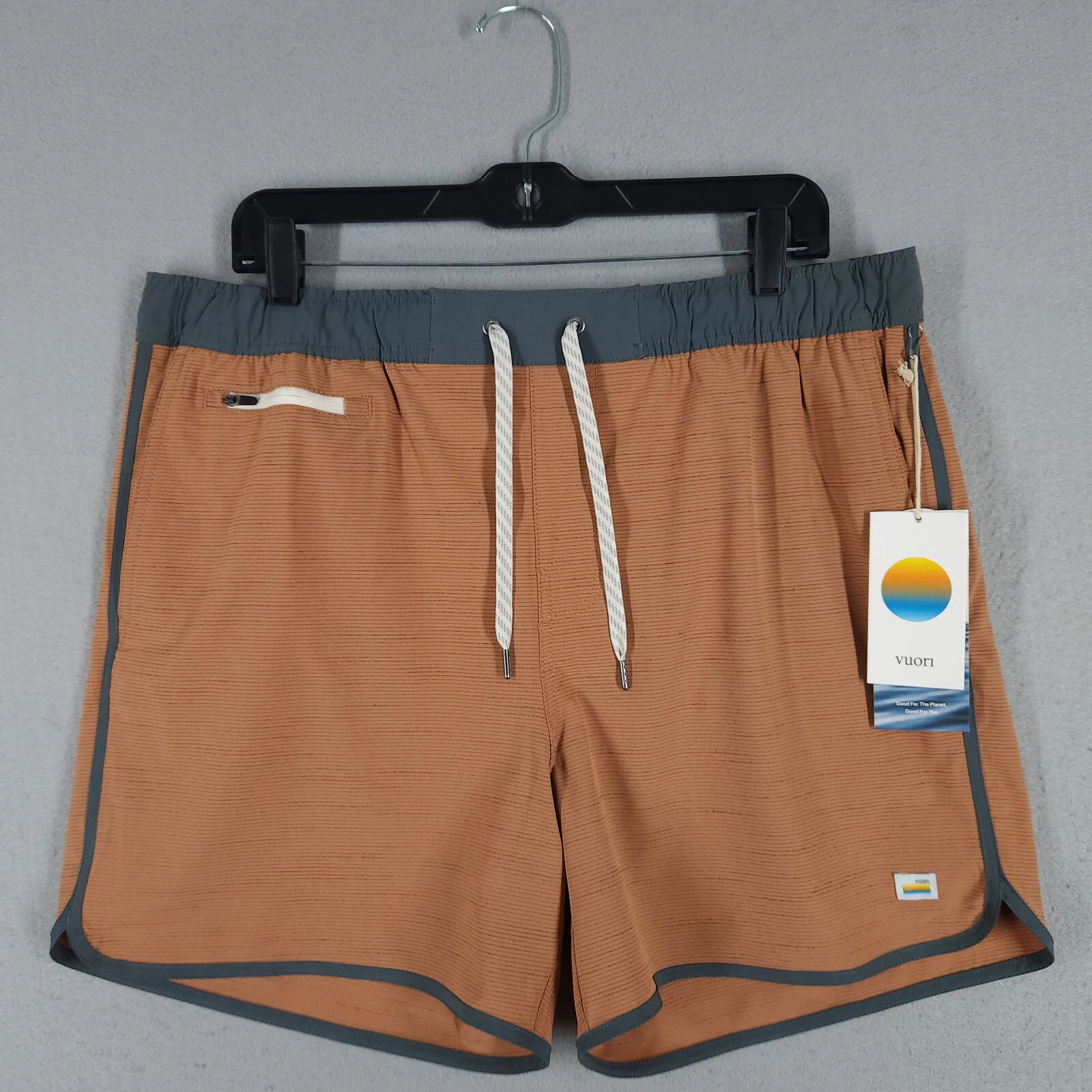 NEW Vuori Shorts Mens XL Brown Banks 5" Hybrid Unlined Performance Stretch Gym