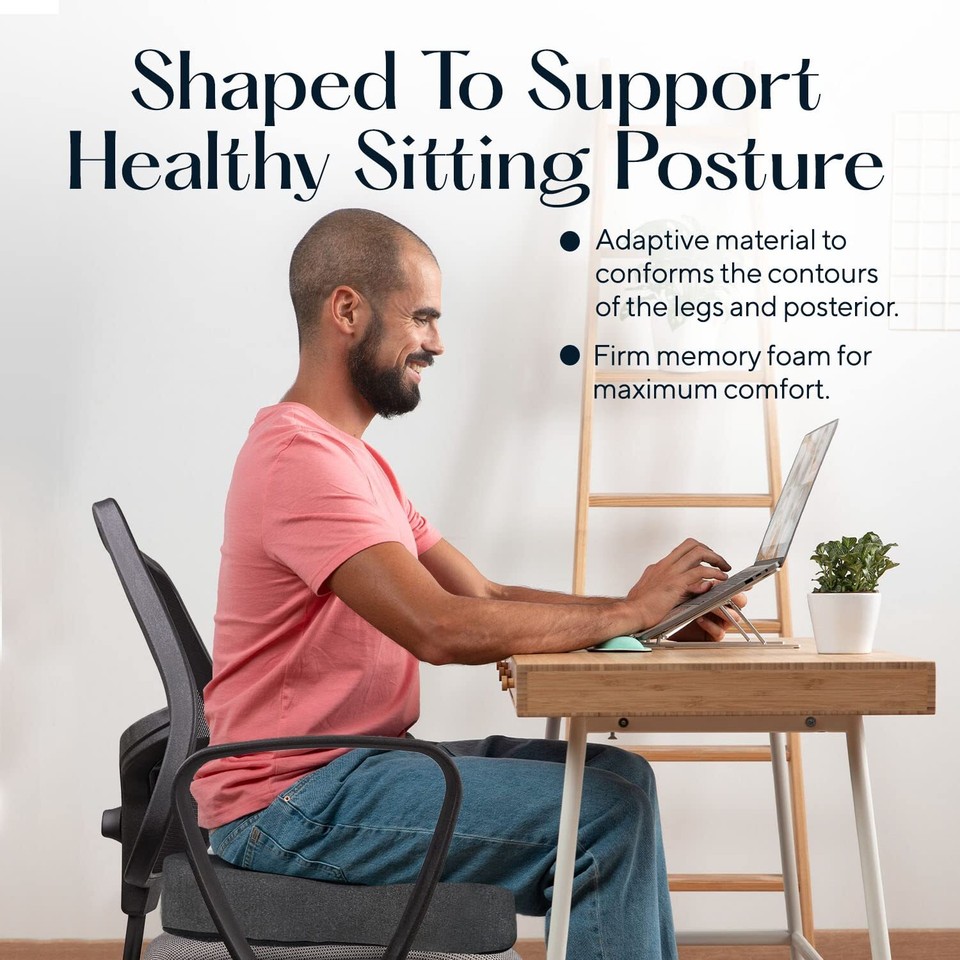 SUTERA Proper Posture Seat Cushion for Office Chair or Car Seat