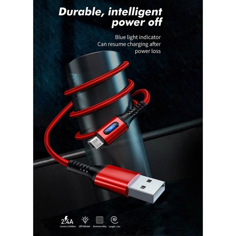 For iPhone 6 7 8 Plus iPhone 11 XR Xs Max 12 13 Charger USB Cable Cord 4FT Red - Image 3 of 4