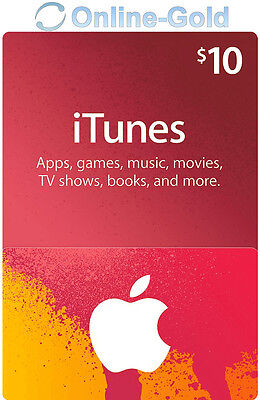 iTunes 10 US Dollar Prepaid Guthaben Key - $10 USD Apple Store USA Gift  Card 