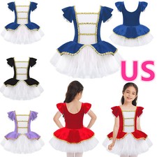 Kids Girls Circus Ringmaster Mesh Tutu Dance Dress Halloween Cosplay Dress Up