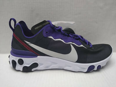 Nike React Element 55 TCU Horned Frogs Men's Size 9.5 Running Shoes CK4849-001 