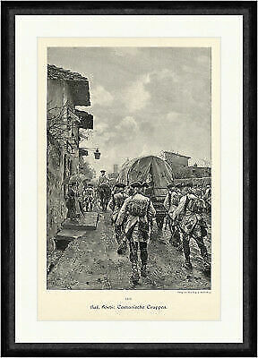 Raf. Sorbi: Toskanische Truppen Italien Militär Wägen Marsch  Faksimile_A 1375 - Afbeelding 1 van 1