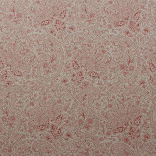 WAVERLY TRINKET RADISH CORAL RED PAISLEY FLORAL COTTON FABRIC BY THE YARD 54"W - Picture 1 of 6
