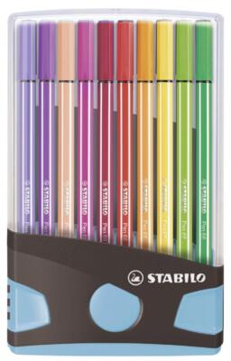 STABILO Fasermaler Pen 68, 20er ColorParade, grau/hellblau