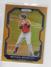 MICHAEL BRANTLEY 2021 PANINI PRIZM NEON ORANGE PRIZM CARD #243  /100