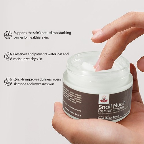 Snail Mucin Repair Cream Moisturizer For Face All in One Snail Repair Cream UK - Picture 4 of 8