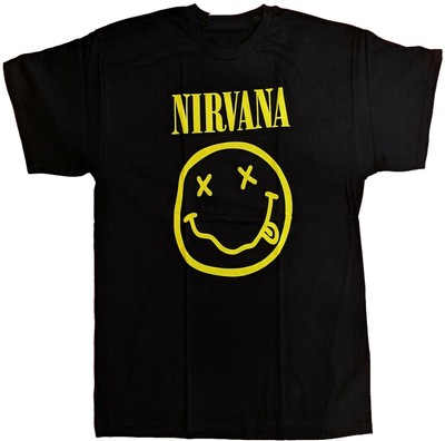 NIRVANA T-shirt Kurt Cobain Smiley Face 