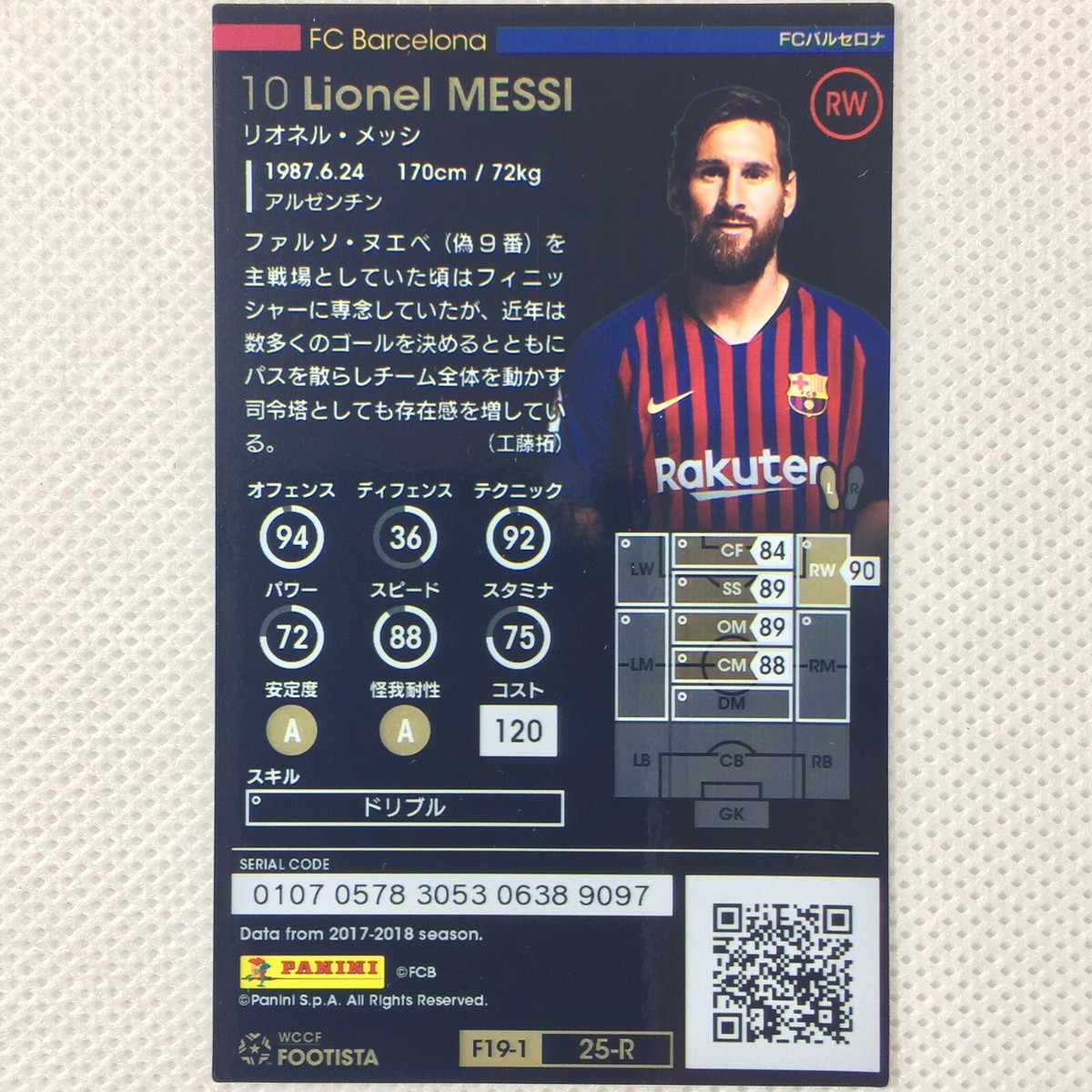 Footista F19-1 メッシ Messi 25-R PSA10