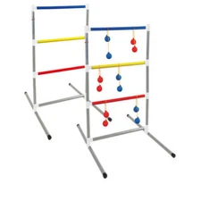 Ladderball Toss Game Set with 6 Rubber Bolos - Backyard Challenge Family Friends