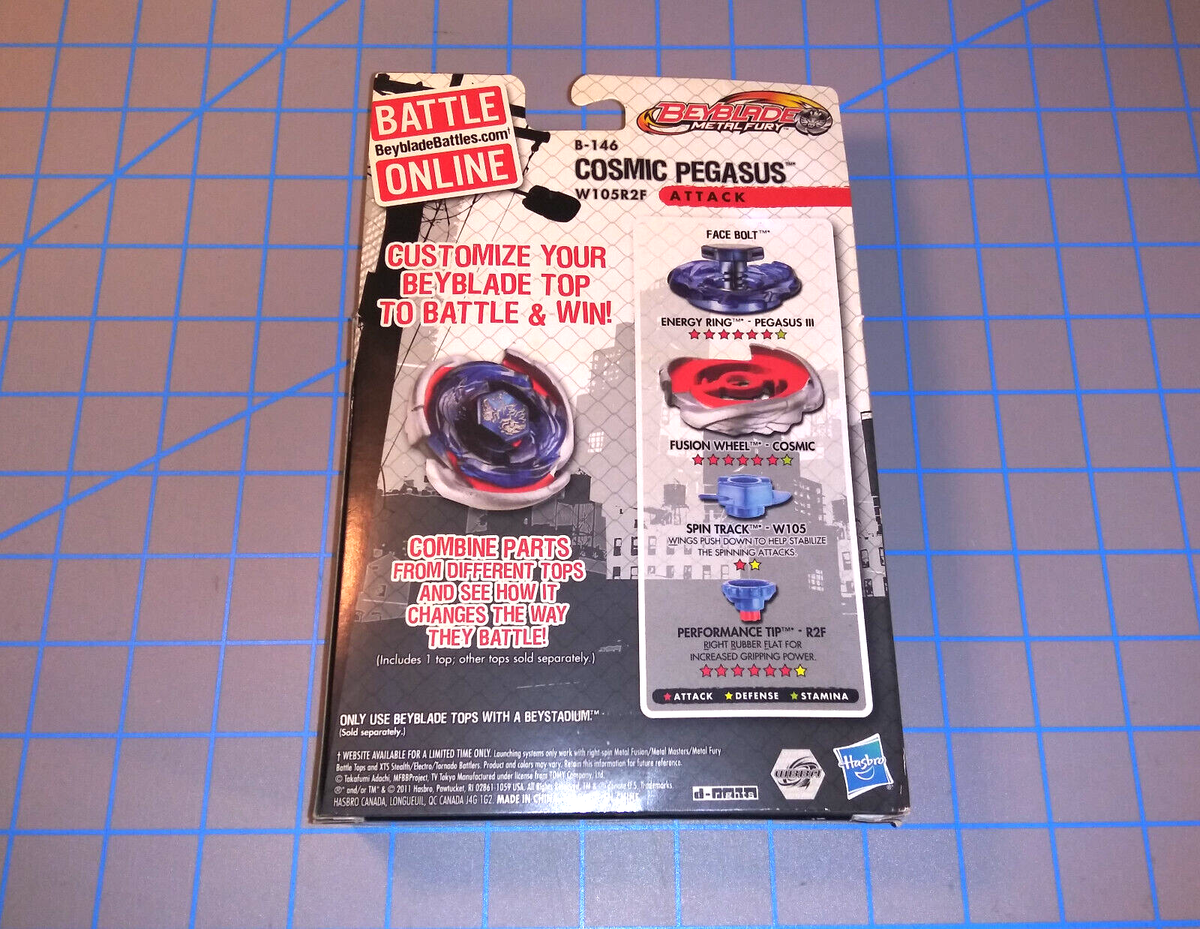 Beyblade Metal Fury B-146 COSMIC PEGASUS W105R2F ATTACK