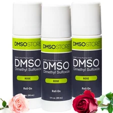 DMSO Rose Scented 3 oz. Roll-On 99.995% Pharma Grade Dimethyl Sulfoxide (3 Pack)