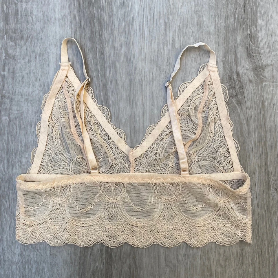 Boohoo Mujer Talla 6 Nude Básico Encaje Longline Bralette Transparente Inalámbrico Sin Acolchado Foto 3 de 4