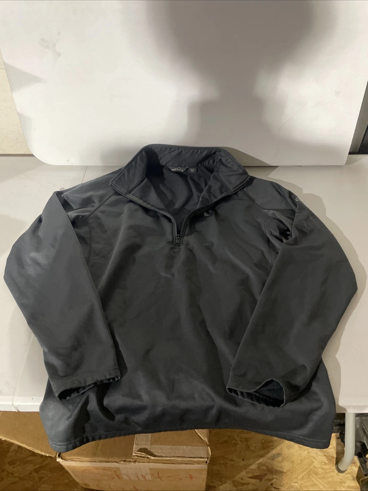 Eddie Bauer Mens 2XL Gray 1/4 Zip Warm Collared Jacket