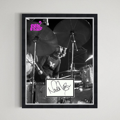 Nick Mason - Pink Floyd Drummer Hand Signed Authentic Autograph Framed Display
