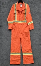 Bulwark FR Overall Coverall Men's 42 Regular Orange High Vis Reflective Work 