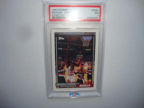 1993 Kenner Michael Jordan Starting Lineup card #58SL graded Psa 7 Nm