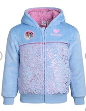 Disney Princess Blue Plush Hoodie Girls Size 5