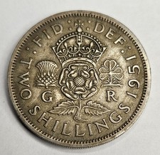 1951 Great Britain 2 Two Shillings - British Coin - Copper Nickel - World - L3