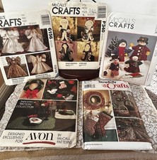 Lot 5 VTG Christmas Craft Sewing Patterns McCalls Simplicity Santa Angels