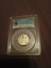 1925-D Germany Weimar Republic 1 Reichdmart Graded AU58 By PCGS