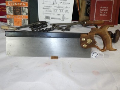 Disston 14'' Back Saw, 12 ppi Rip Cut, Retoothed & Sharpened, 1878-88, inv 1034