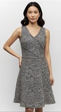 Oscar De La Renta Size 4 Black And White Tweed Dress Excellent