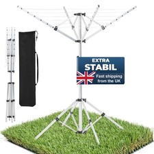 4 Arm Rotary Washing Line 16m Airers Clothes Airer Outdoor Foldable Drying Space
