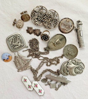 925 Sterling Silver Scrap and Pewter Enamel Wear Lot Some of Both 264 Grams