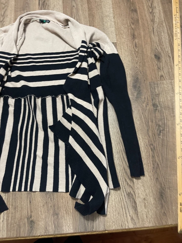 Suéter RXB, Para Mujer Talla Grande, Marrón Negro, Cárdigan Abierto, Manga Larga Foto 4 de 4