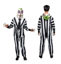 Rubie s Beetlejuice Halloween Costume Hooded Jumpsuit Cosplay Adult X-Large NEW
