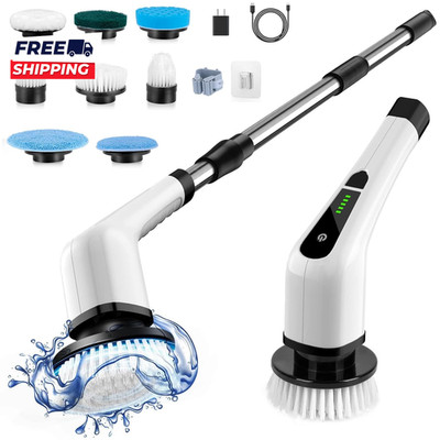 Electric Spin Scrubber  Cordless Cleaning Brush Scrubber for Home 8 Replaceable