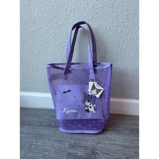 NWT Miniso Sanrio Kuromi Purple Mesh Tote Bag Polka Dot Shoulder Bag Kawaii New