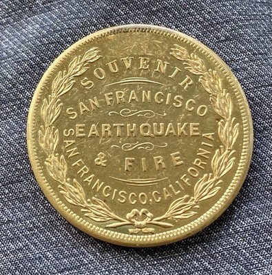 1906 CLIFF HOUSE SAN FRANCISCO CA EARTHQUAKE & FIRE  SOUVENIR HK 343 T2 MEDAL