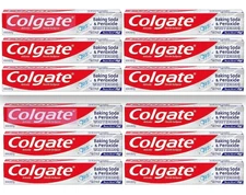 Colgate Toothpaste 12 Pack Baking Soda Peroxide Whitening Brisk Mint 2.5oz Each