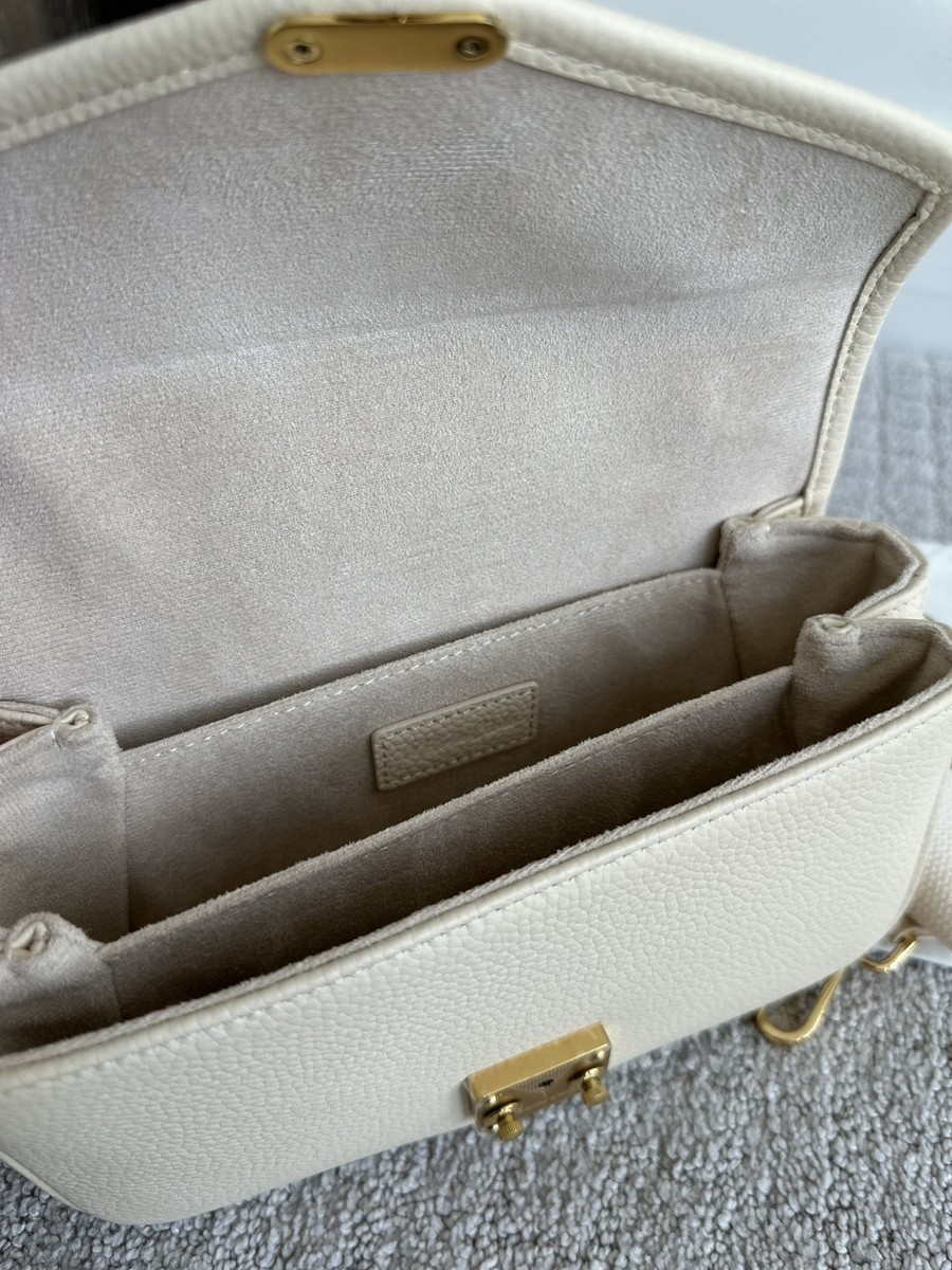 DUYP La Petit Paris15 Buttercream Leather Crossbody Top Handle Bag EXCELLENT View 3