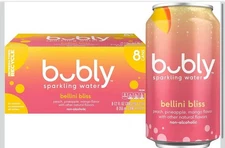 Bubly Sparkling Water, Bellini Bliss, Zero Sugar & Zero Calories, 12 fl oz Cans,