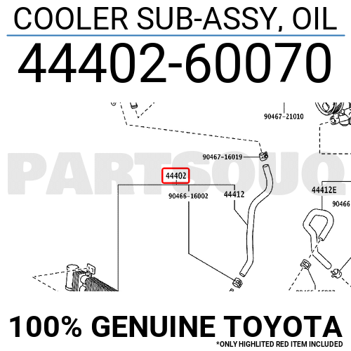def 4440260070 Genuine Toyota COOLER SUB-ASSY, OIL 44402-60070 | eBay