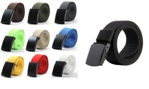 Ceinture coton marine boucle chromée - VPS EPI