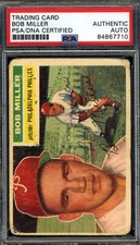 Bob Miller PSA DNA Signed 1956 Topps Autograph