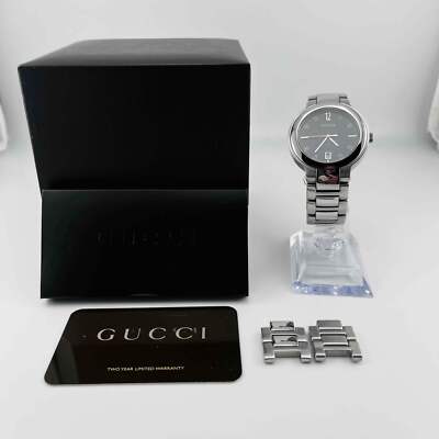 GUCCI 8900M Quartz Analog Round Face Watch Date Black Dial 34.9mm