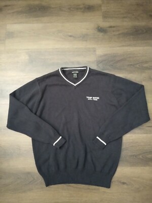 Trump Marina Mens V Neck Pullover Dark Blue'' Made Expressly For TRUMP MARINA'' L