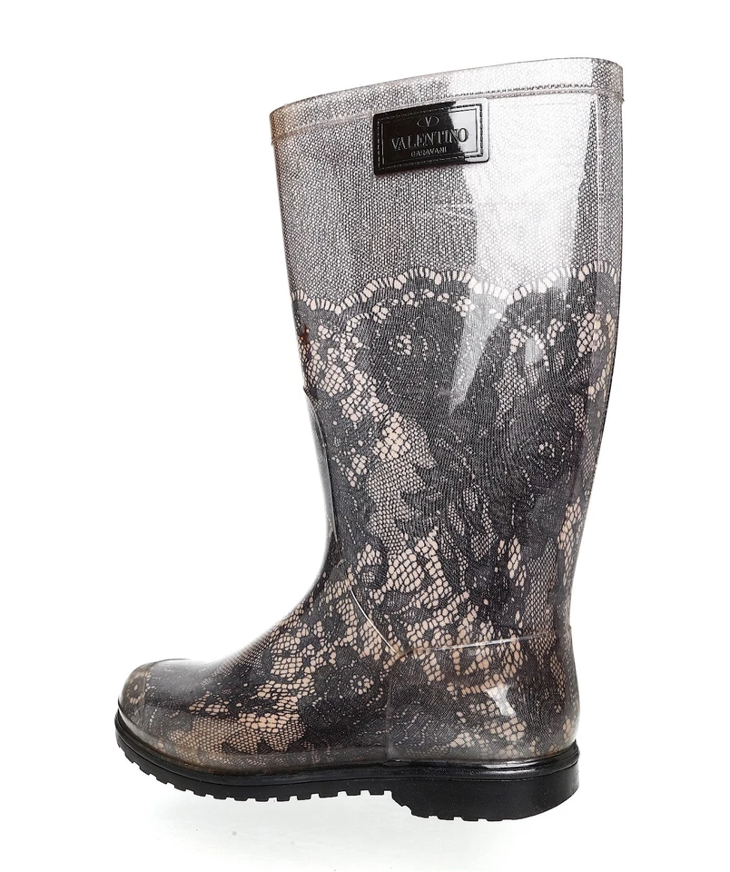 Valentino Garavani Bota de Lluvia Estampado de Encaje Gris Mujer Talla 37 EUR Z23111 * Foto 2 de 4