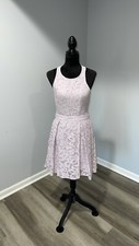 Women’s size Medium Dress Lulus Daisy Date Lilac Purple Lace Fit & Flare