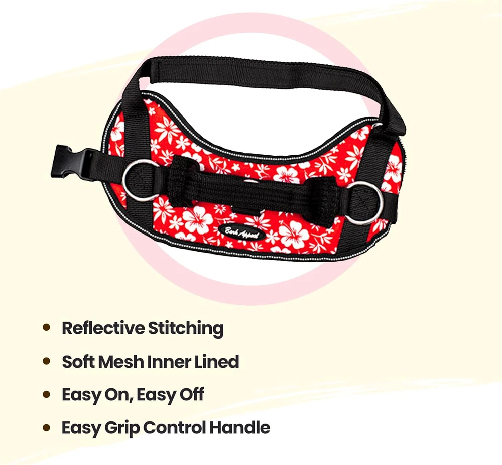 Dog Harness, No-Pull Pet Harness, Adjustable & Reflective, Soft-Padded No-Choke