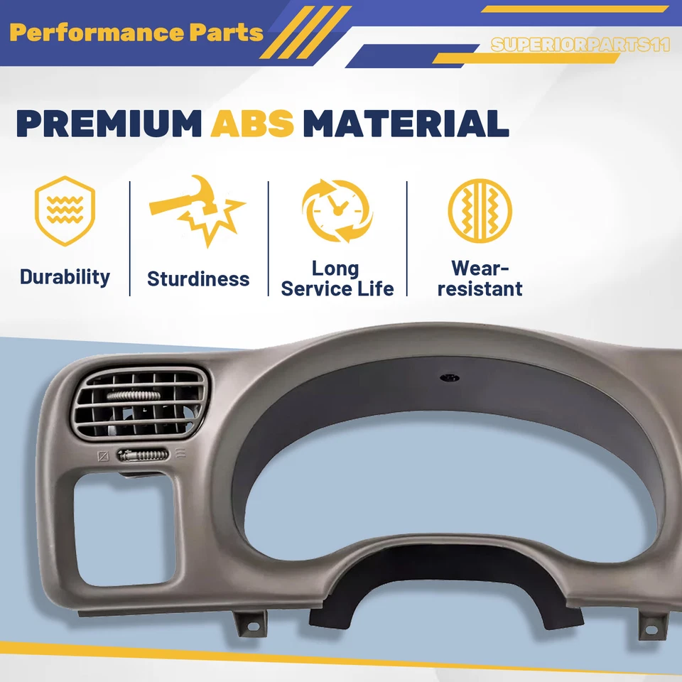 Fit For 1998-2005 S10 Jimmy Cluster Blazer Radio Dash Bezel Trim Cover Tan - Image 3 of 4