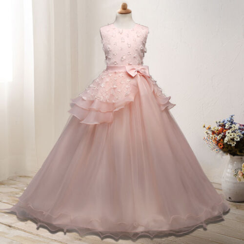 Girl Princess Dress Long Dress Party Gown Backless Kids Girls Prom Party Dress - Picture 1 of 9